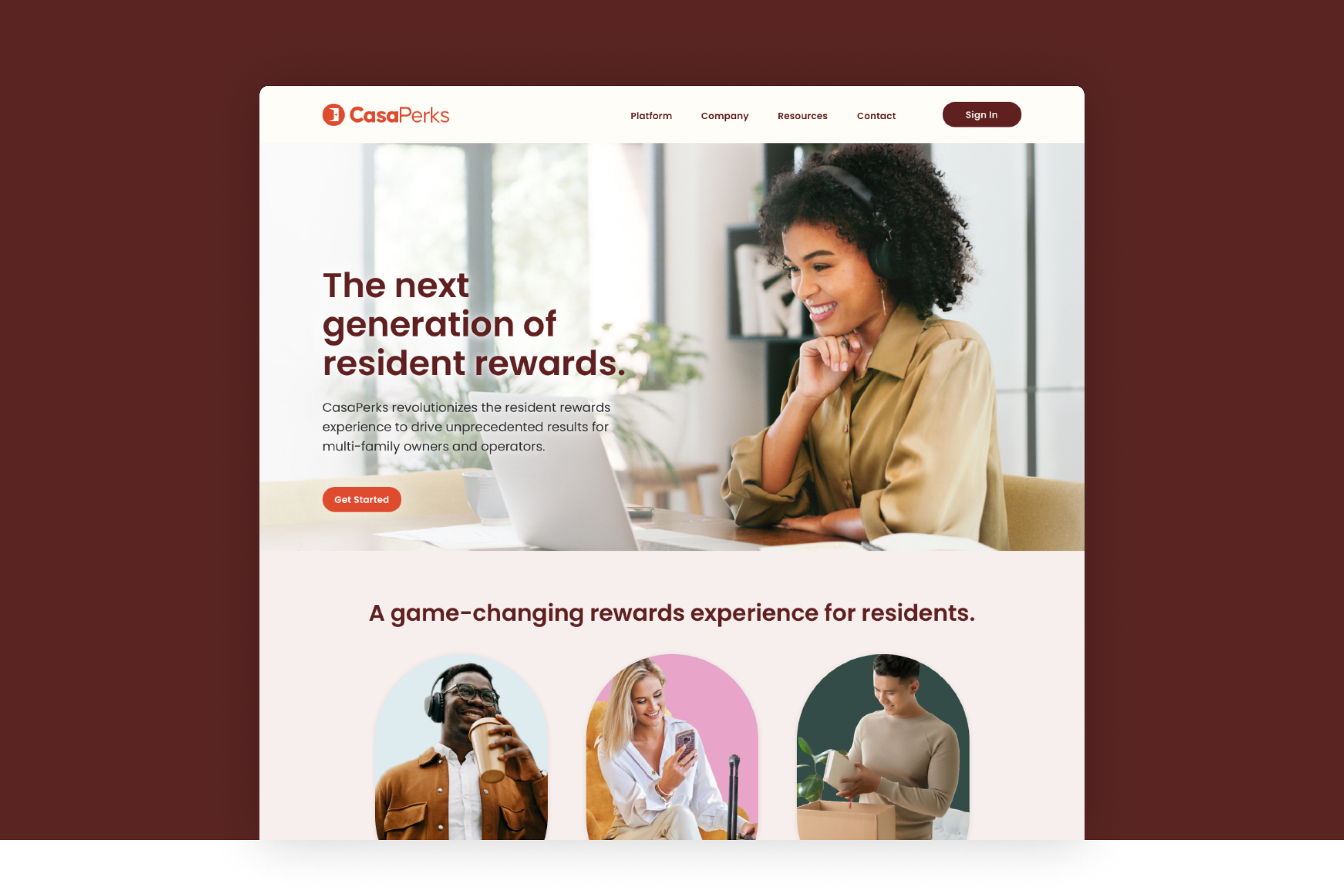CasaPerks branded website CasaPerks branded website